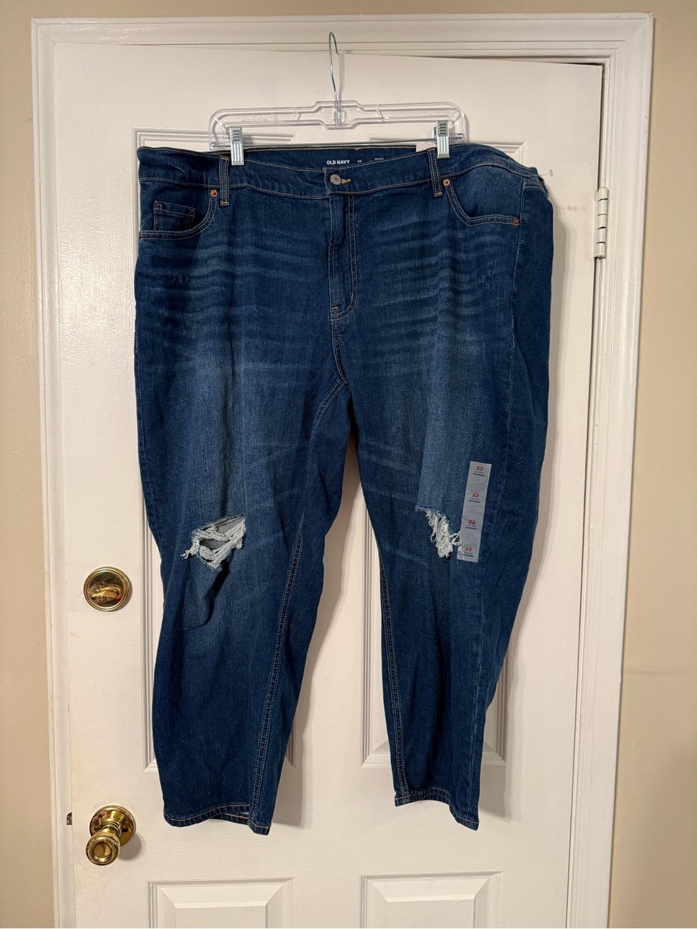 Old Navy Navy Blue Ripped Boyfriend Jeans